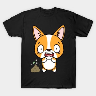 Funny corgi smells poo poo T-Shirt